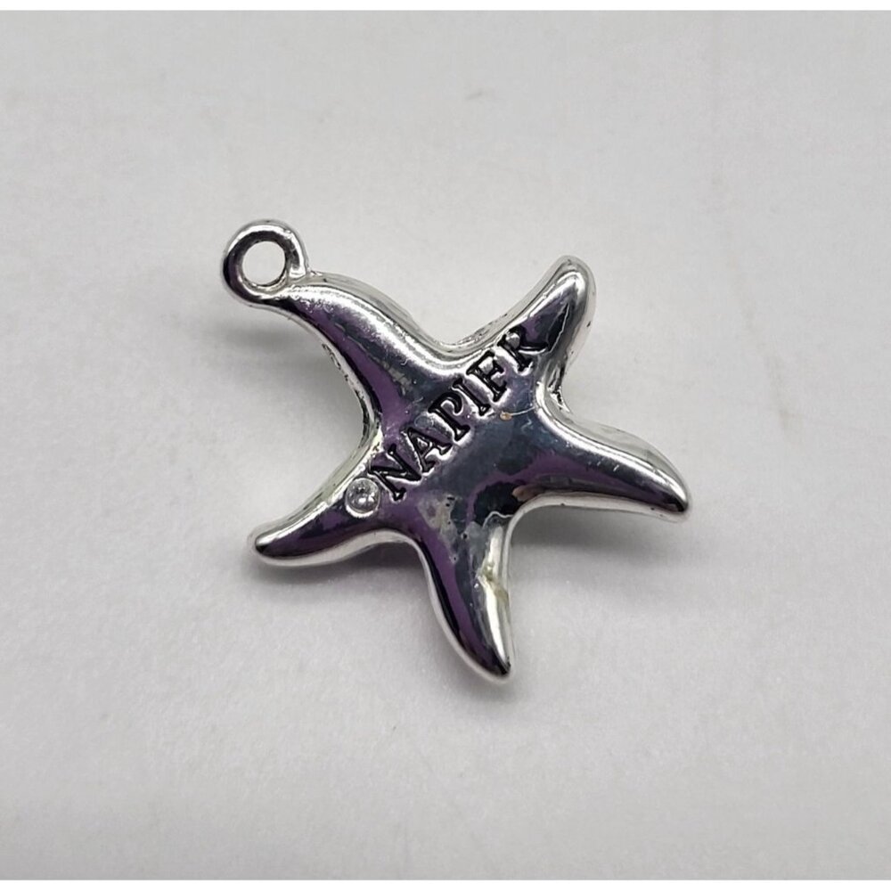 Napier Silver Tone Starfish Pendant Charm Tiny Beachy - Picture 2 of 4